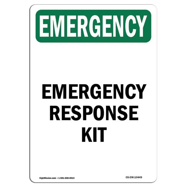Safety Sign, OSHA EMERGENCY, 14